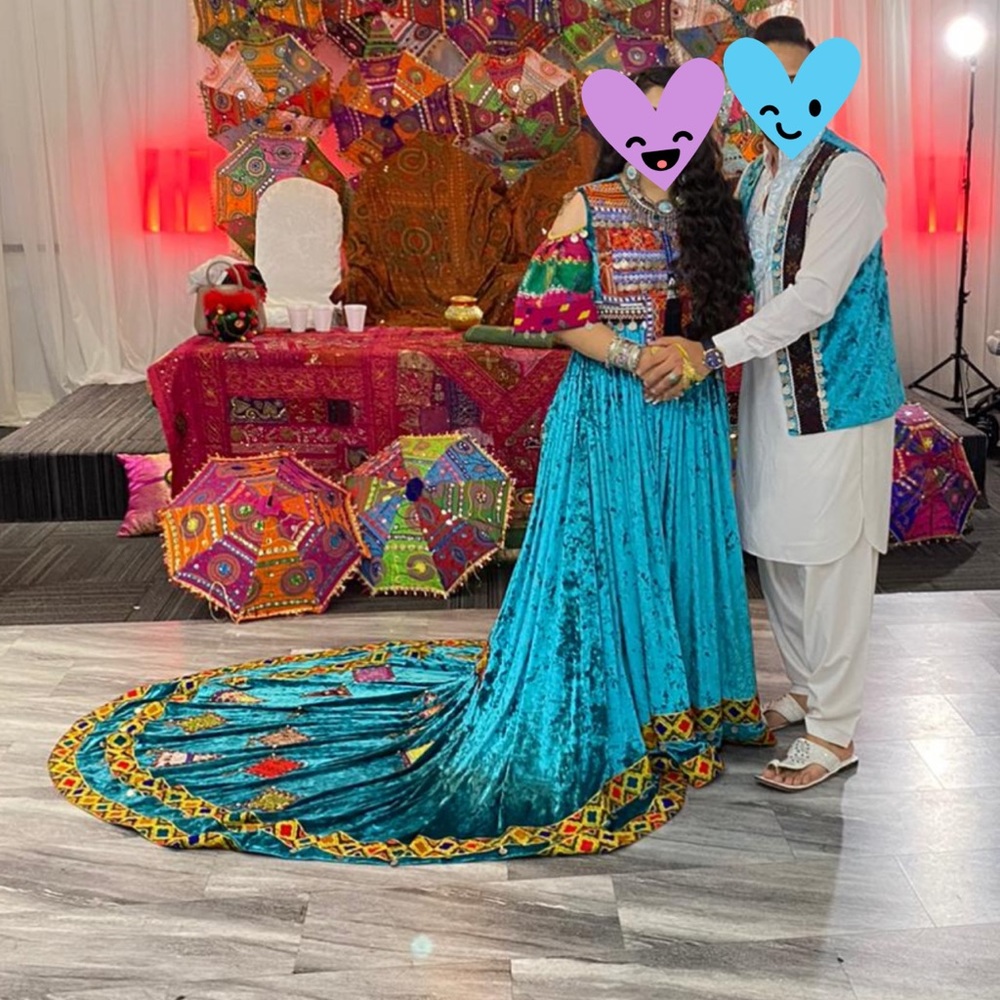 Afghan Dress with Trail + men vest